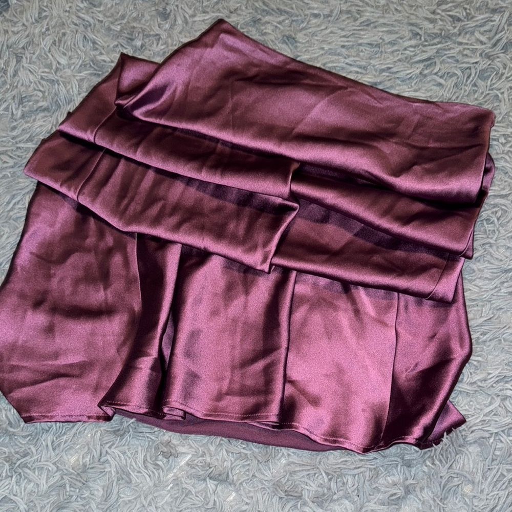 Elegant Purple Satin Skirt